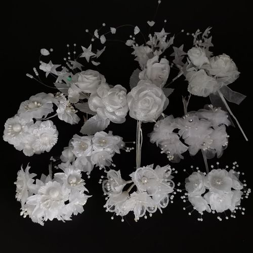仿真花白色婚礼玫瑰新娘头饰