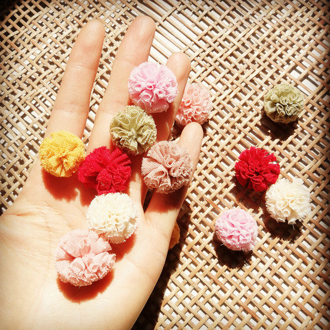 花海大世界diy手作材料配件沙花韩式仿真花圆球糖果色2.5cm软纱球