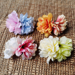 花海大世界diy绢花头饰汉服 古风发饰仿真花 婚庆化妆花头 小仙花