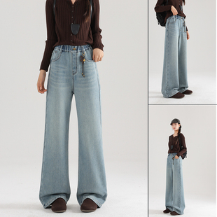 骄骄虎女童加绒牛仔裤2025冬季新款一体绒高弹力牛仔裤直筒裤7516