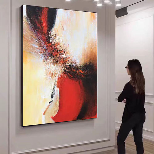 油画客厅挂画肌理画纯手绘抽象玄关走廊过道装饰画《赵无极》壁画