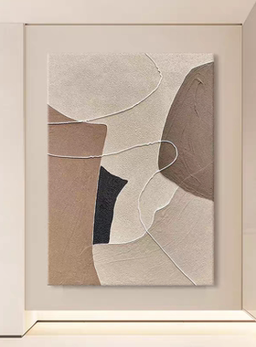 油画客厅挂画手绘抽象立体肌理玄关装饰画现代简约沙发大芬村壁画