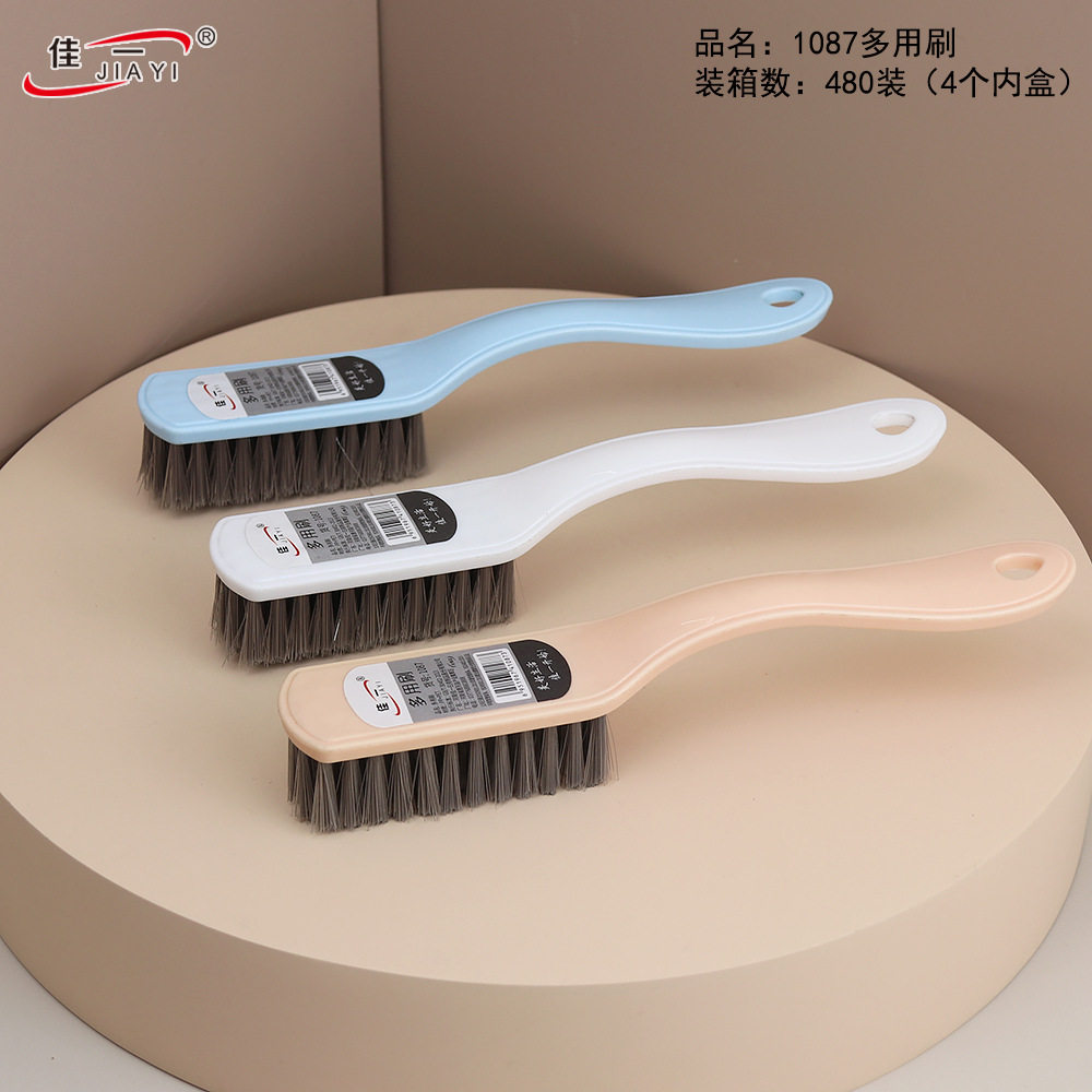 佳一1087多用刷子临沂日用百货家用塑料马卡龙色硬毛清洁鞋刷子图片