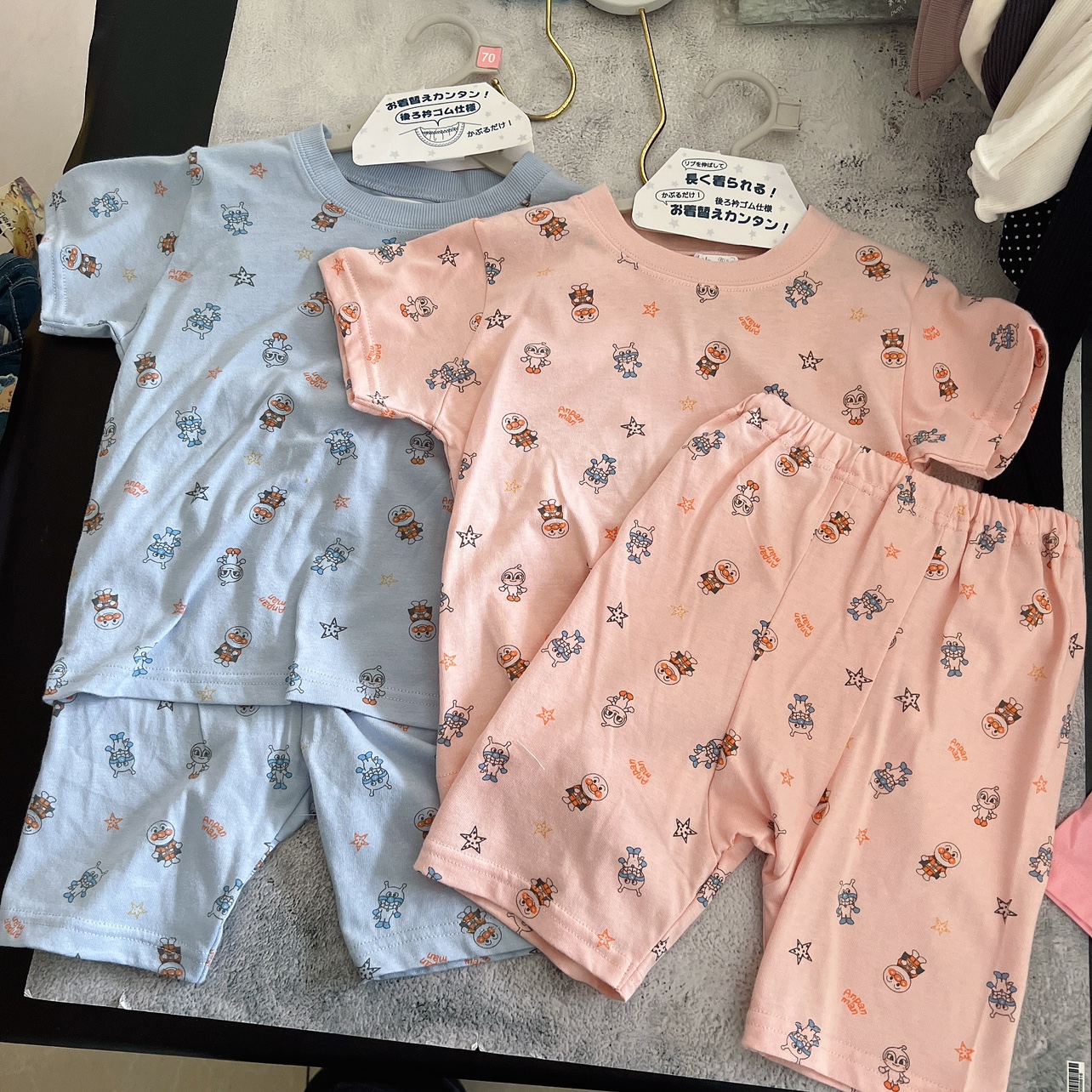 外贸男童女童纯棉满印夏季短袖短裤套装家居服90-100码