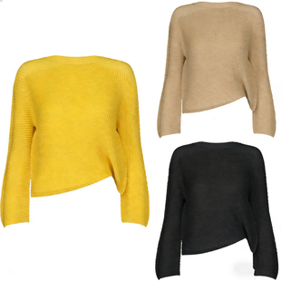 三宅艺创不对称长袖T恤衫女2026新款设计感小众百搭纯色褶皱上衣