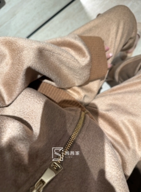 意大利代Fari经典驼绒连帽短款夹克显瘦女宽松帽子外套上衣驼色