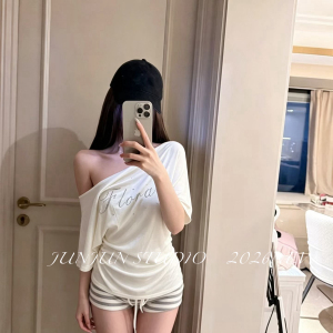 JUNJUN-STUDIO-夏上新纯欲辣妹烫钻重工百搭显瘦上衣短袖T恤11487