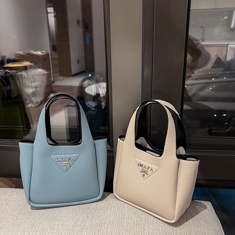 高级感软皮多层菜篮子水桶包2024新款时尚百搭通勤手提单肩斜挎包