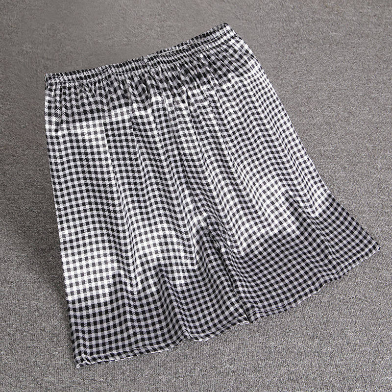 夏季薄款男睡衣大裤衩子 红色本命年仿真丝质大码丝绸短裤5分睡裤