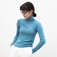 殳十原创设计 高堆堆领针织打底衫长袖春秋冬修身软糯毛衣套头女