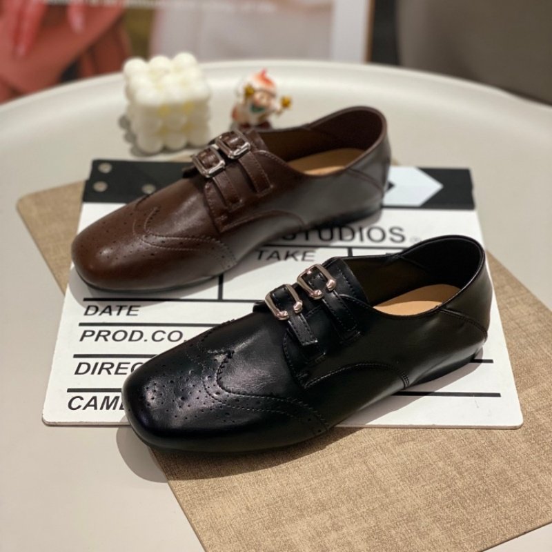 英伦风布洛克雕花乐福鞋2026双扣带圆头平底低帮小皮鞋百搭休闲鞋,女鞋,时尚休闲鞋,淘宝优惠券,粉丝福利购,淘宝优惠卷