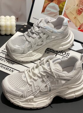 夏季网面透气增高厚底老爹鞋女