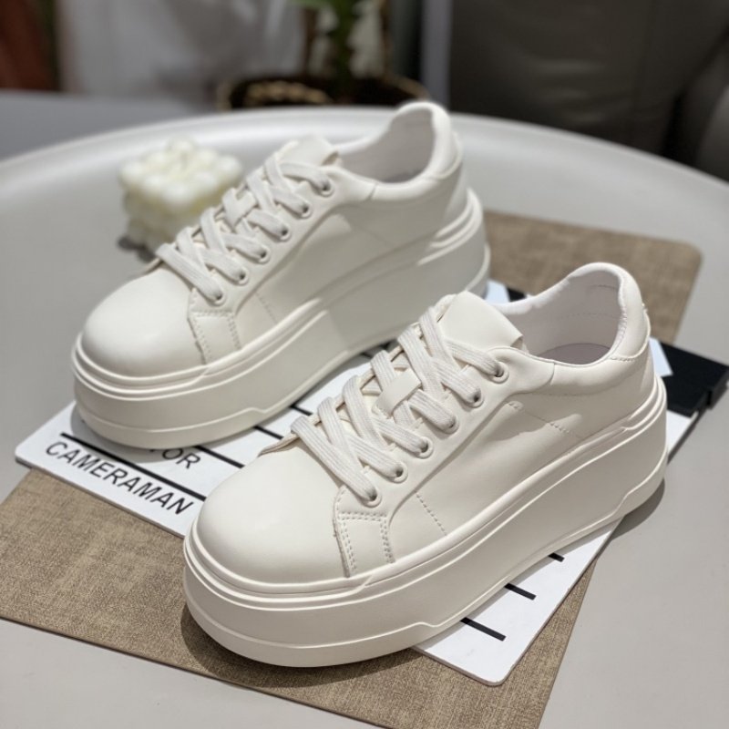 圆头系带~2025秋季时尚百搭舒适轻便休闲软底韩版运动女白鞋板鞋,女鞋,休闲板鞋,淘宝优惠券,粉丝福利购,淘宝优惠卷