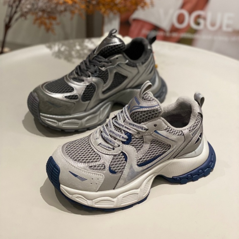 老爹鞋女2025年新款厚底真皮