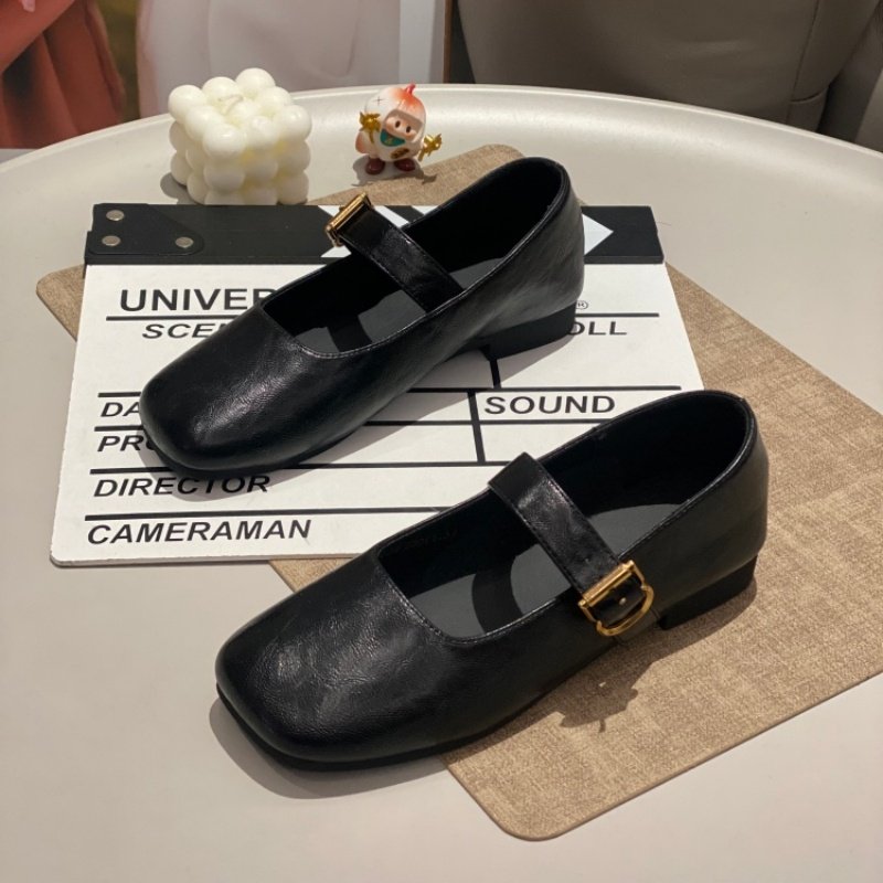 复古风方头玛丽珍鞋女2026一字扣平底百搭简约低帮浅口黑色小皮鞋,女鞋,时尚休闲鞋,淘宝优惠券,粉丝福利购,淘宝优惠卷