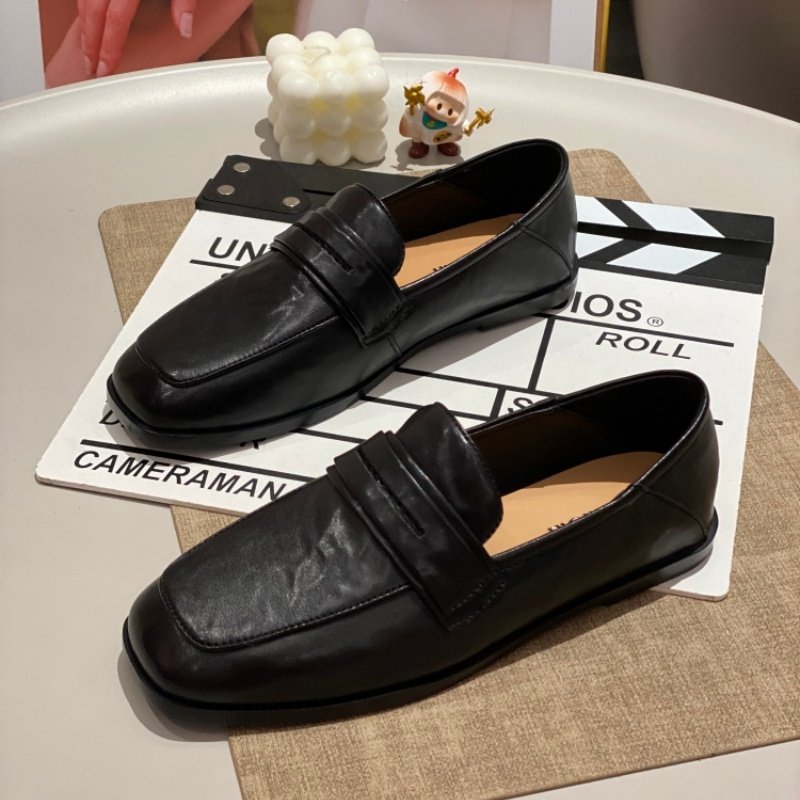 复古风方头乐福鞋女2026黑色平底浅口法式一脚蹬舒适百搭休闲单鞋,女鞋,时尚休闲鞋,淘宝优惠券,粉丝福利购,淘宝优惠卷