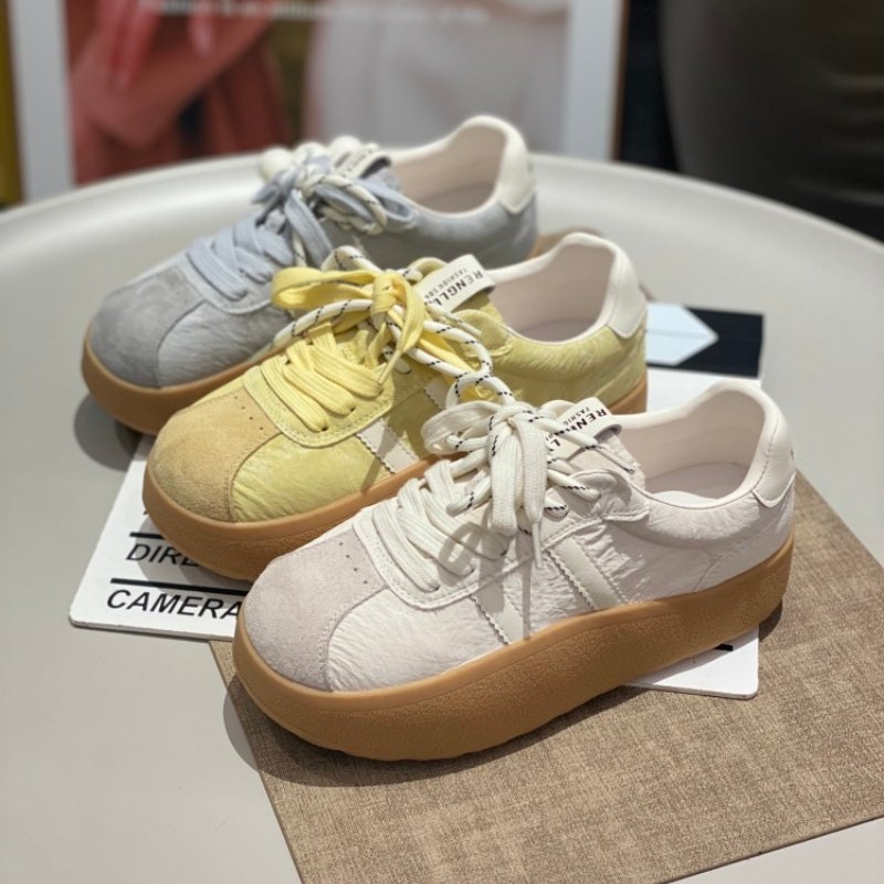 双鞋带德训鞋女2026透气厚底圆头系带软底舒适圆头运动休闲鞋防滑,女鞋,时尚休闲鞋,淘宝优惠券,粉丝福利购,淘宝优惠卷