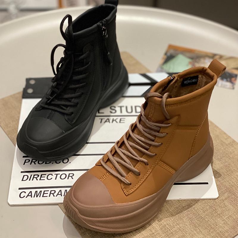 舒适加绒女鞋真皮复古加绒马丁靴