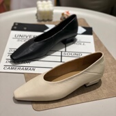 复古平底一脚蹬百搭气质鞋 复古风方头浅口单鞋 女2026休闲防滑法式