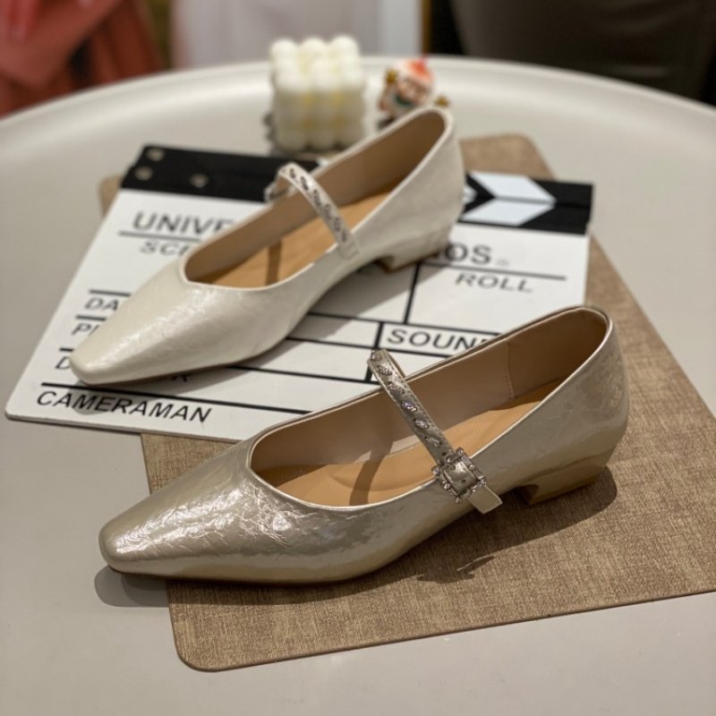 法式尖头玛丽珍鞋女2026百搭气质日常舒适通勤水钻一字带低跟单鞋,女鞋,时尚休闲鞋,淘宝优惠券,粉丝福利购,淘宝优惠卷