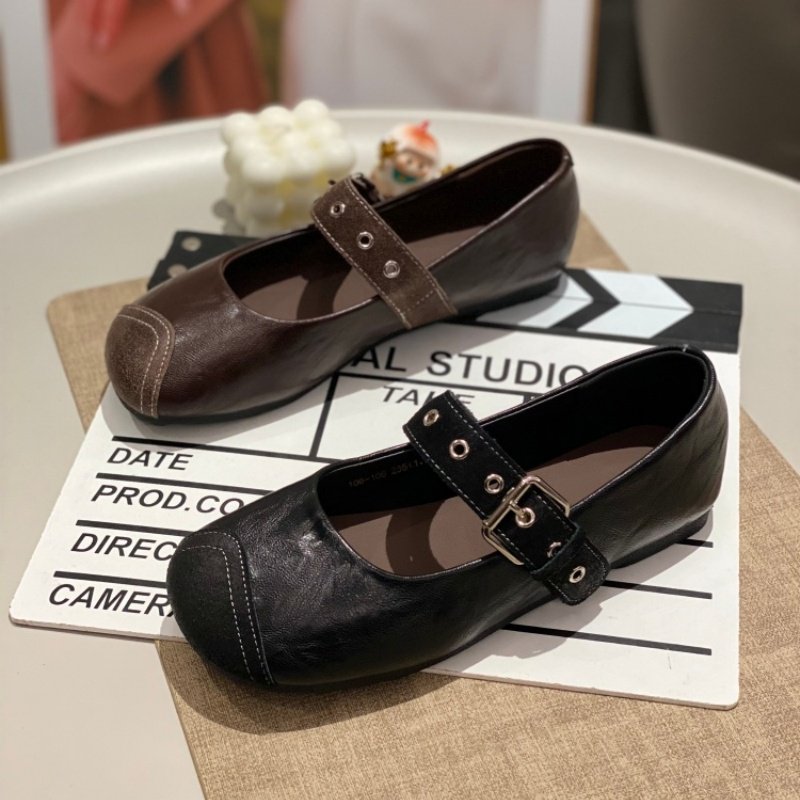复古铆钉玛丽珍鞋女2026平底橡胶底日常一字扣带圆头单鞋轻便百搭,女鞋,时尚休闲鞋,淘宝优惠券,粉丝福利购,淘宝优惠卷