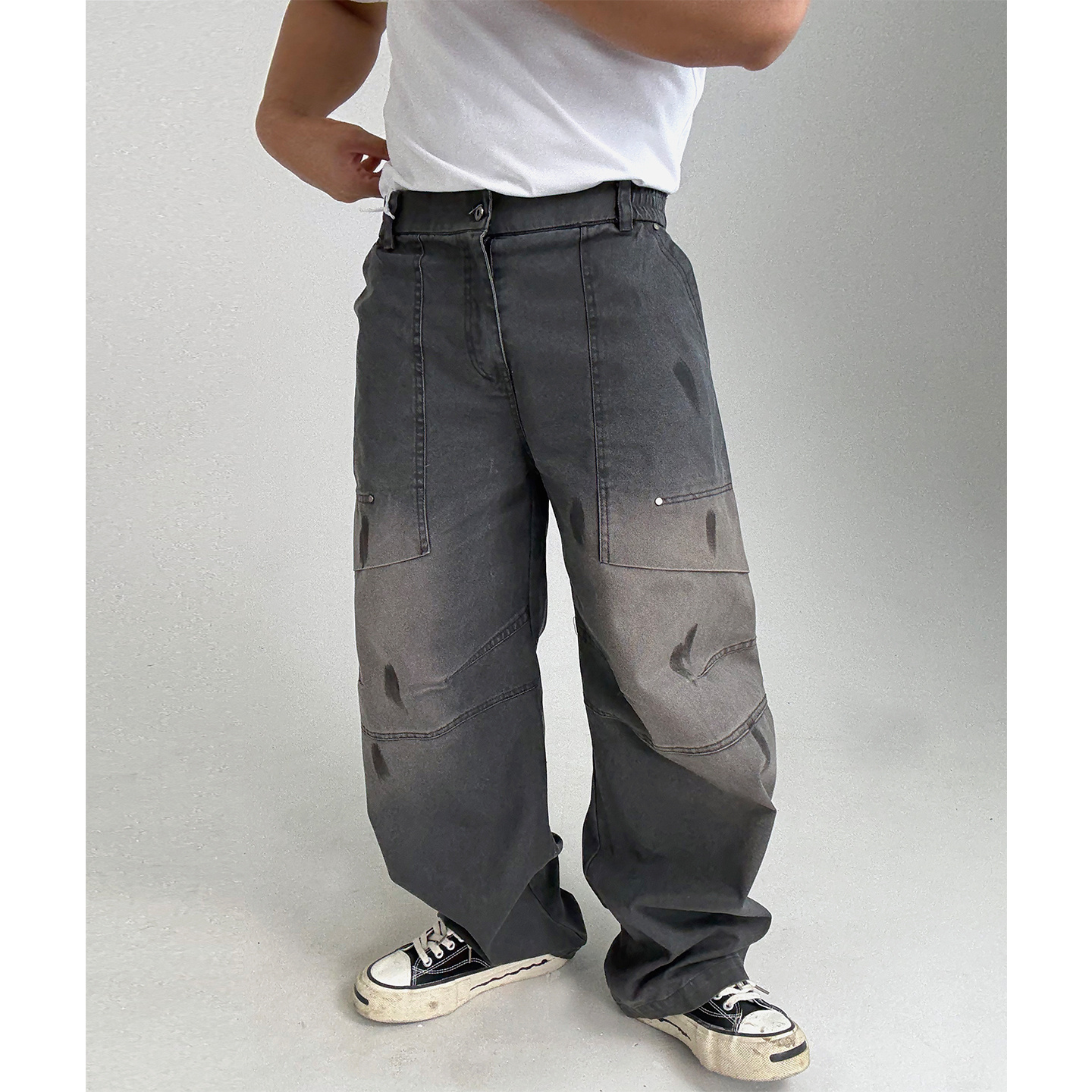 复杂重工艺立体裁剪厚秋冬牛仔裤