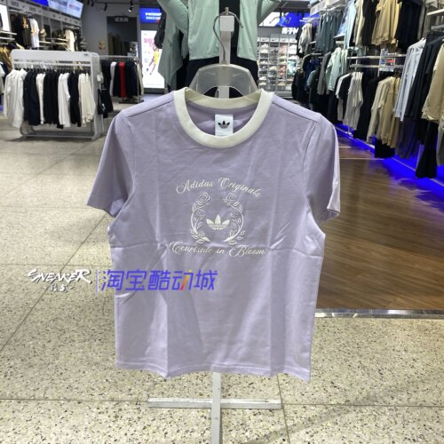 adidas女短袖纯棉运动T恤