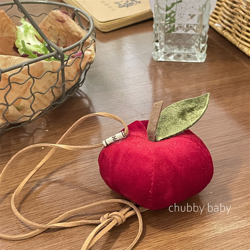 chubbybaby*苹苹安安~质感超好丝绒小苹果挂件挂绳装饰平安夜礼物