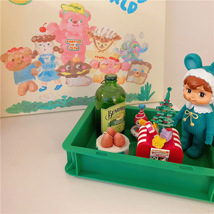 chubbybaby*韩国ins同款简约工业风可重叠收纳盒整理盒单层置物盒