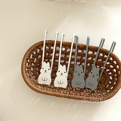 chubbybaby*可爱兔子铁艺免打孔挂钩橱柜门板背挂式垃圾袋挂钩