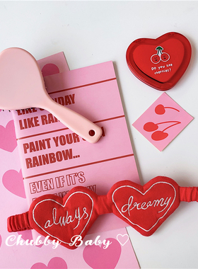 chubby baby*自制 美式复古少女心可爱爱心午睡飞机遮光眼罩发带