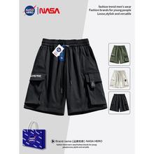 潮牌高级感中裤 NASA日系Style穿搭黑色工装 短裤 爆款 夏季 男2024新款