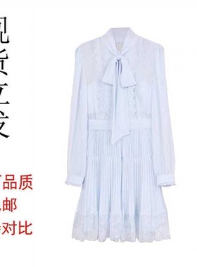 ALUONLINESHOP 特蘭蒂斯之藍 重磅高定手工蕾絲公主風仙仙連衣裙