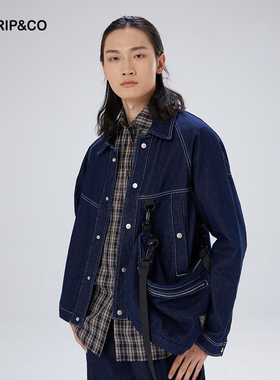 TRIP&CO男女秋冬牛仔衫时尚丹宁长袖牛仔衬衫外套