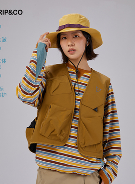 TRIP&CO 男女户外马甲 工装多口袋宽松春季日常多功能女装上衣