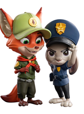 MORSTORM疯狂动物城警官朱迪现货红领巾小尼克狐狸手办摆件潮玩礼