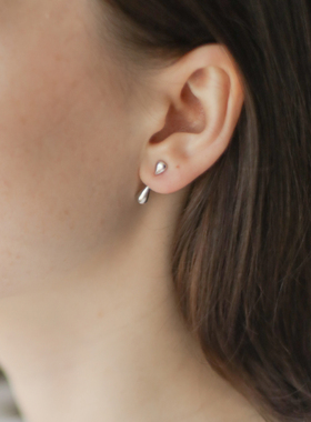 niceto 金银2色入前后穿耳感水滴造型多种戴法日常小巧复古耳钉