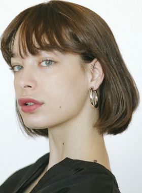 niceto Blaaack | Semicycle 时髦精最爱hoop 925银针 耳环