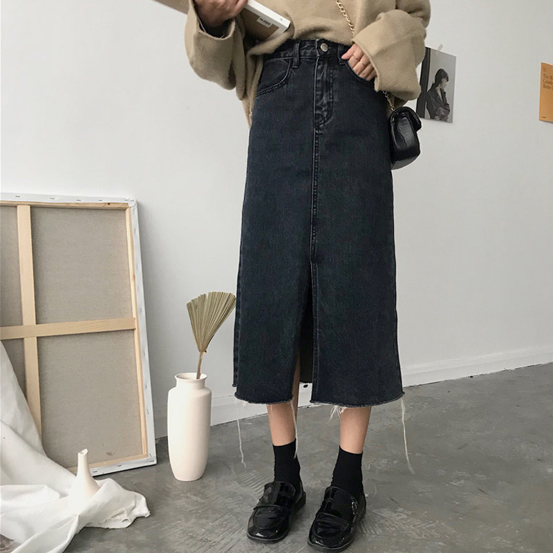 矮小个子女装150cm显高加小码2019秋装高腰纯色开叉牛仔半身裙女在类目 女装/女士精品, 半身裙中 - 来自Buy2taobao.com提供专业的淘宝代购服务
