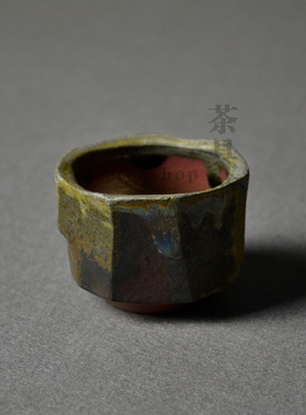 台湾陶艺师刘小评茶具柴烧小角切杯茶杯品茗杯手工个人杯落灰火痕