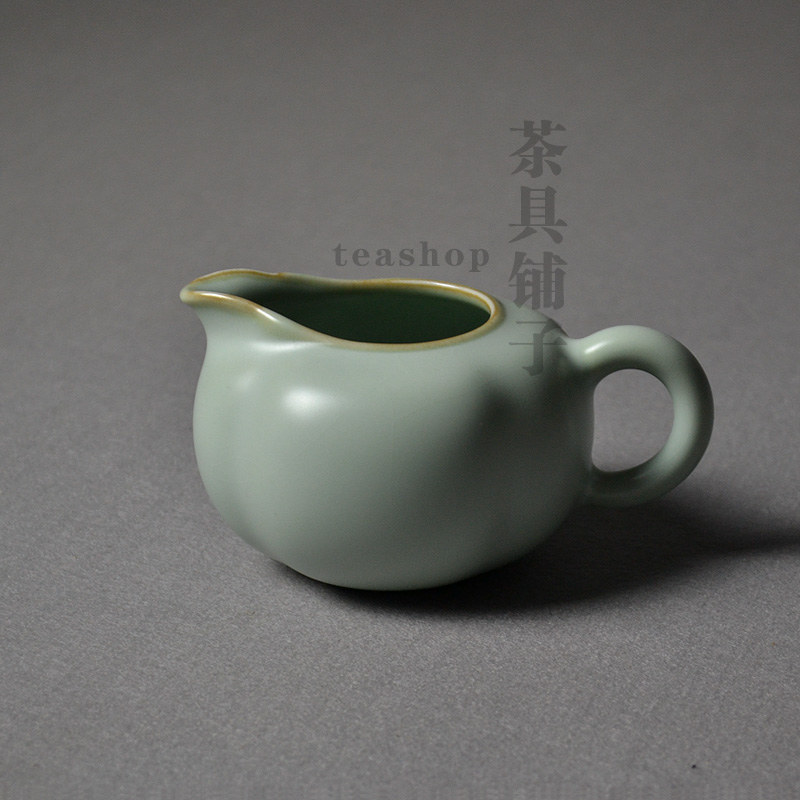 聚寶龍汝窯茶具天青開(kāi)片蘭蔻公道杯茶海公杯分茶器功夫汝瓷茶器