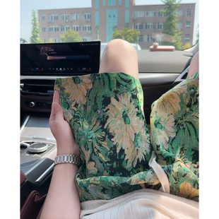 夏威夷扎染沙滩短裤男款夏季潮牌海边度假直筒五分裤阔腿休闲中裤