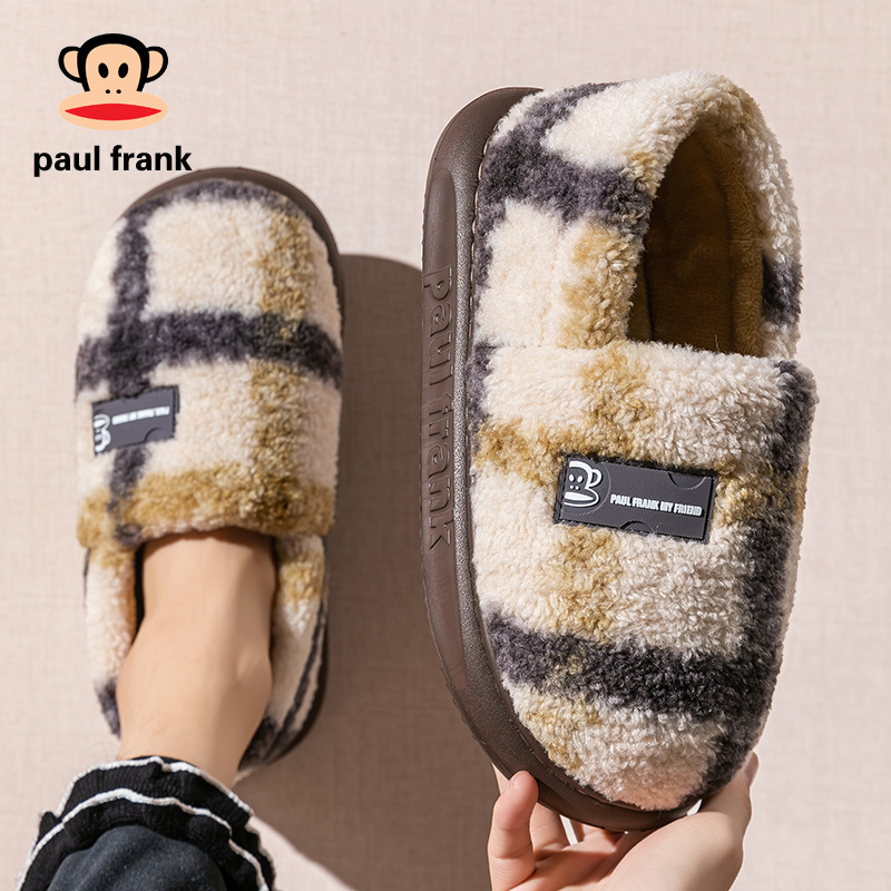 大嘴猴全包跟毛绒外穿防寒棉鞋男