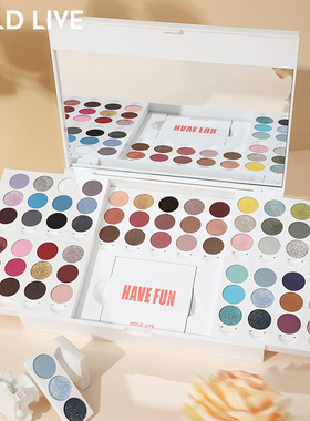 HOLD LIVE玩妆魔法63色眼影盘蓝色薄荷曼波黑色手工DIY可拆卸眼影