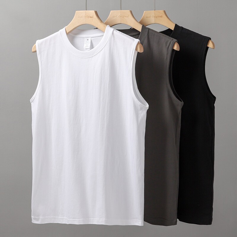 260g重磅纯棉背心男士内搭外穿健身运动白色t恤无袖打底汗衫潮牌