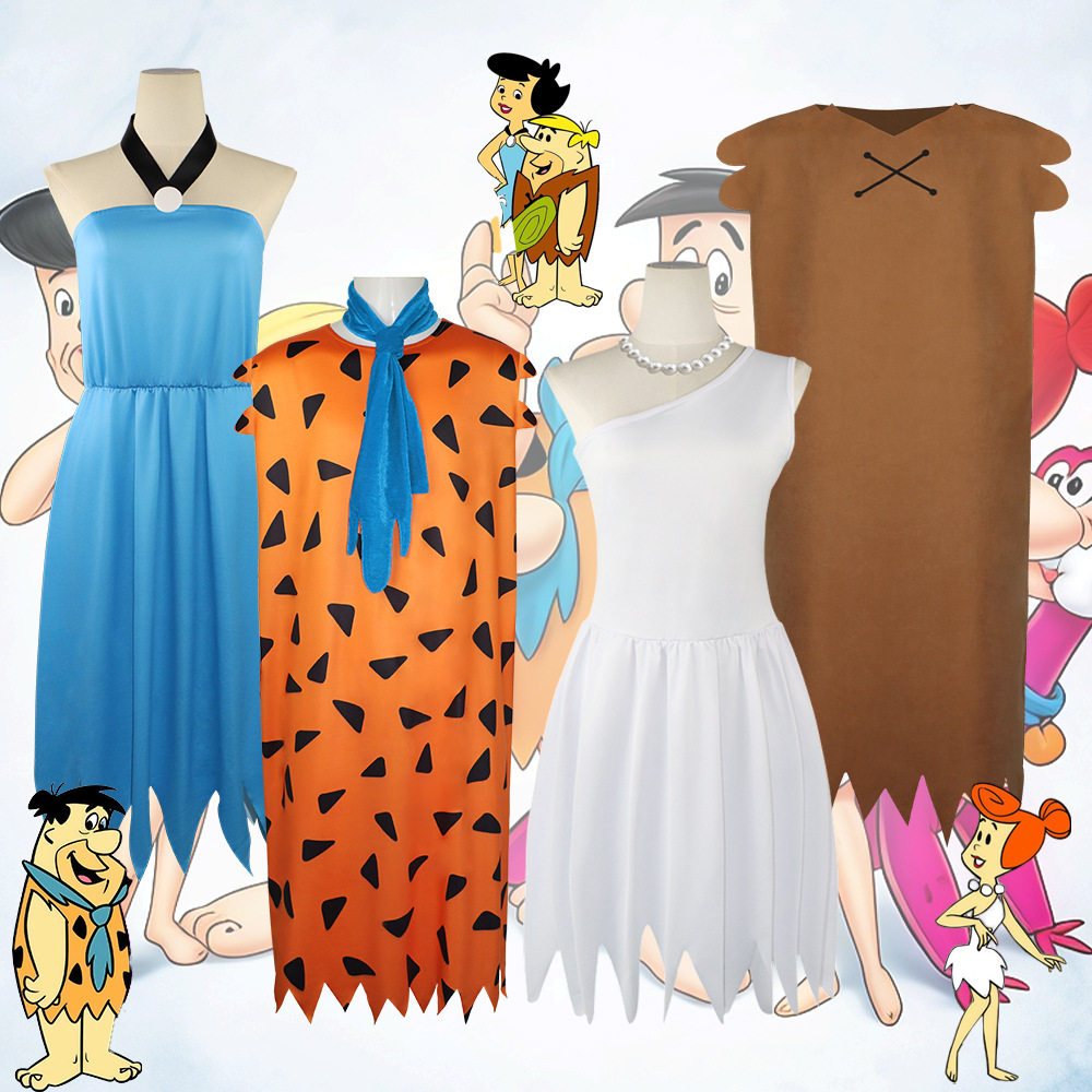摩登原始人弗雷德C服Fred Flintstones成人男女款演出套装送配饰