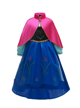 万圣节Cosplay冰雪奇缘安娜公主裙Frozen Anna斗篷套装连衣裙礼服