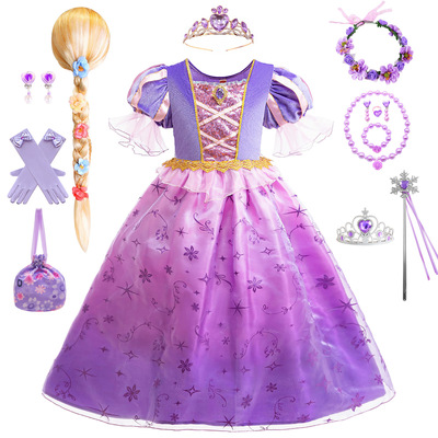 长发公主乐佩公主裙迪士尼苏菲亚