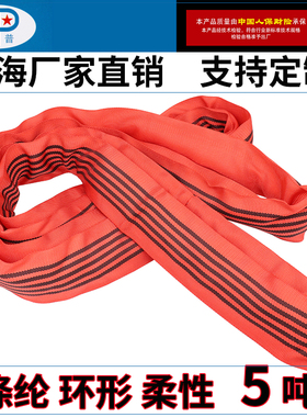 国标环形柔性吊装带 5吨1-12米红色圆形软港口行车起重工业吊带
