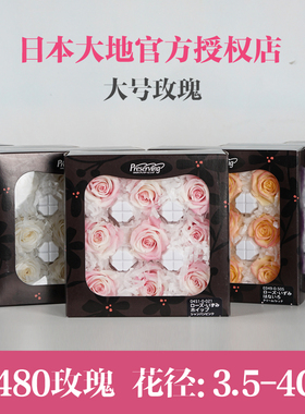 玫瑰03480 永生花diy材料日本大地3.5-4CM单朵车挂永生花材礼盒